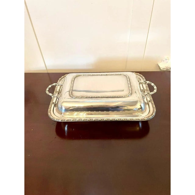 Silver Antique Silver Plated Entrée Dish For Sale - Image 8 of 10