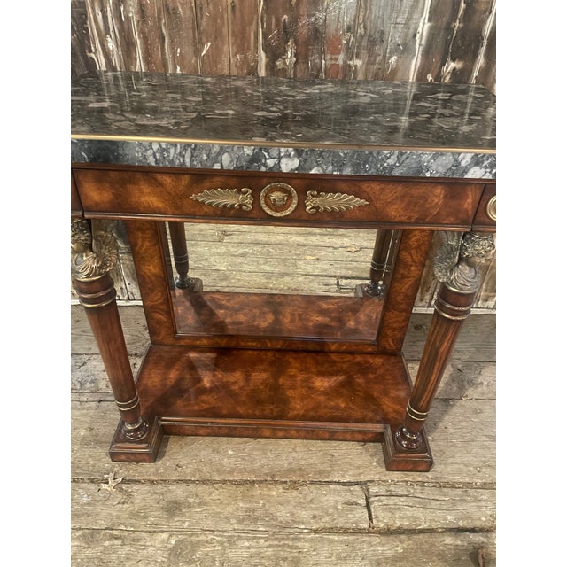 Figured Walnut Console Table With Mirrored Back For Sale - Image 17 of 18