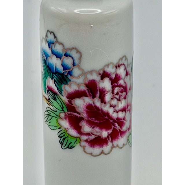Painted Porcelain Tubular Shape Snuff Bottle For Sale - Image 9 of 12