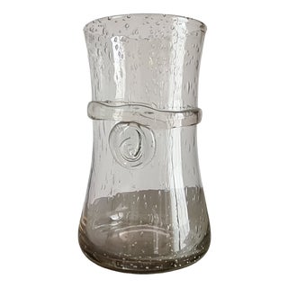 French Biot Bubble Glass Vase, 1960 For Sale