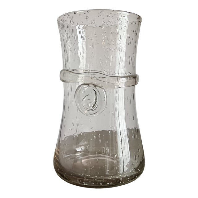 French Biot Bubble Glass Vase, 1960 For Sale