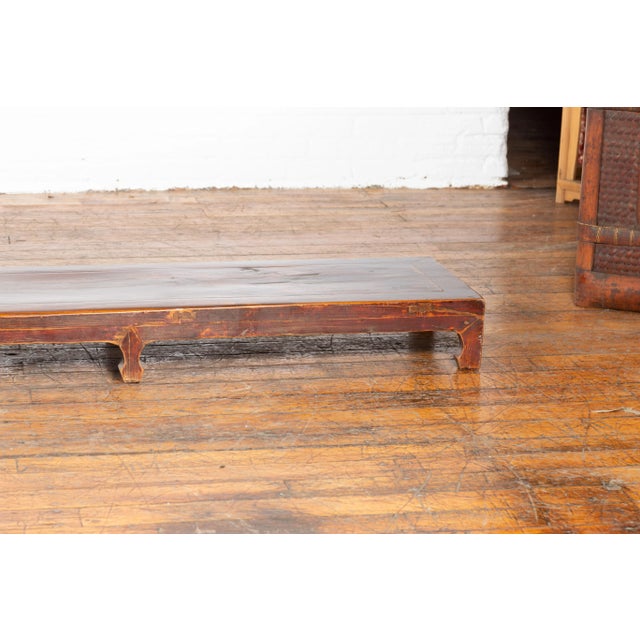Chinese Vintage Low Kang Table with Distressed Patina and Carved Feet For Sale - Image 11 of 13