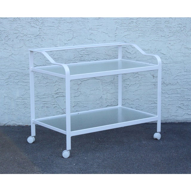 Postmodern Post Modern Two-Tier Patio Serving Bar Cart For Sale - Image 3 of 12