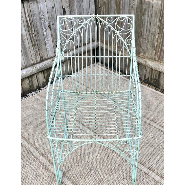 Vintage Wrought Iron Outdoor Patio Furniture, Attributed For Sale - Image 9 of 10