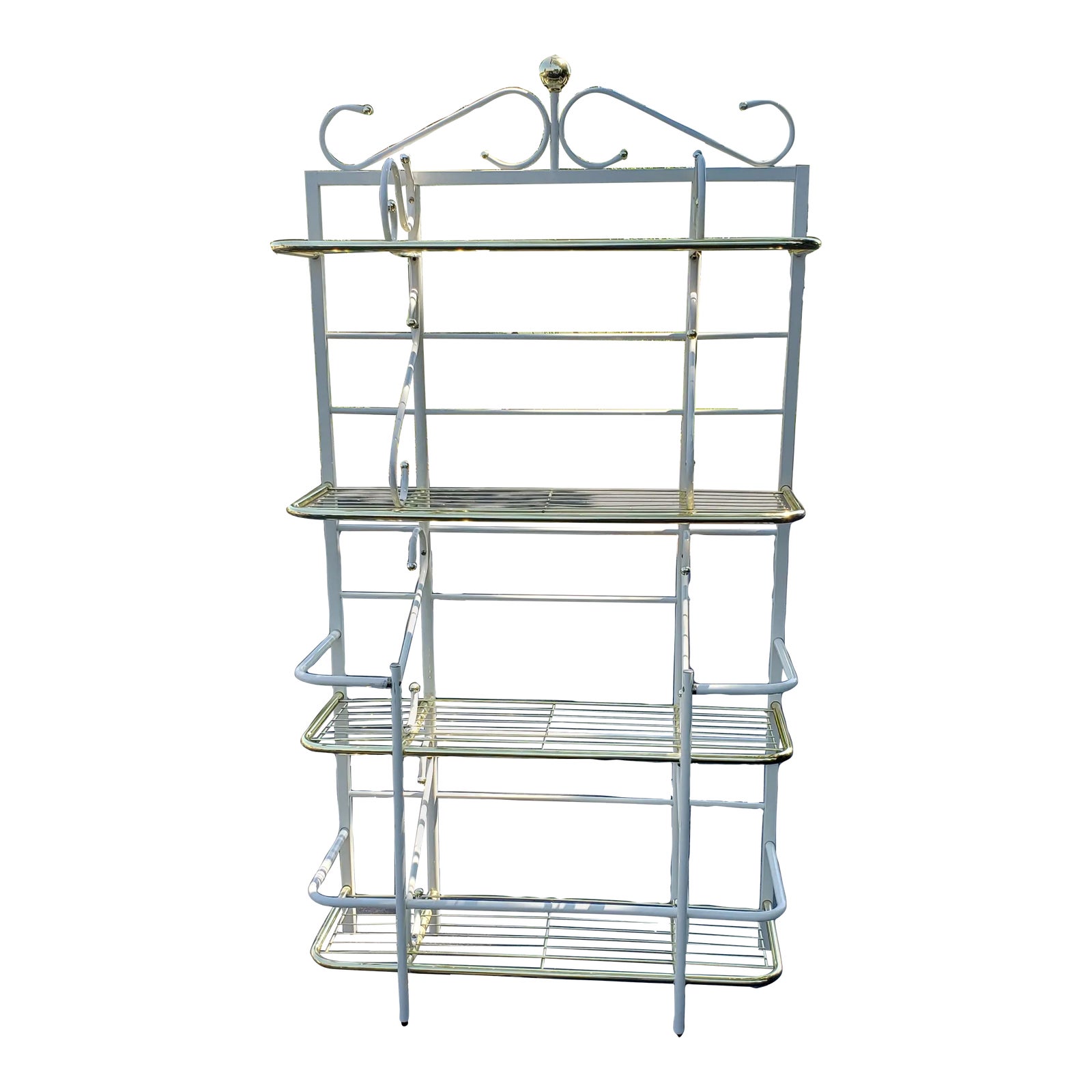 1980s French Style Bakers Rack with Gold Accents Chairish