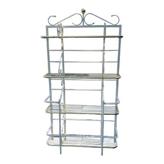 1980s French Style Bakers Rack with Gold Accents For Sale