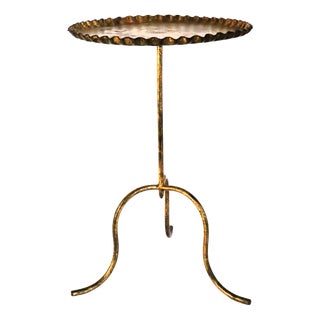 Vintage Gold Metal Martini Table, 1950s For Sale