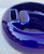 Vintage Hall China Company Cobalt Ashtray With Integrated Matchbook Holder and Cigarette Rest For Sale In Los Angeles - Image 6 of 7
