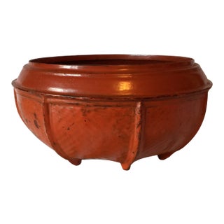 Large Antique Burmese Lacquered Center Bowl For Sale