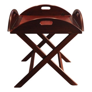 English Military Campaign Butlers Tray and Folding Stand, Set of 2 For Sale