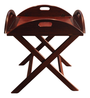 English Military Campaign Butlers Tray and Folding Stand, Set of 2