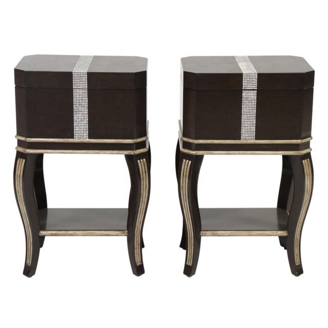Marge Carson Pair Marge Carson Gramercy Chairside Tables For Sale - Image 4 of 8