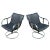 Pair of Gardner Leaver for Steelcase Swivel Black Leather Lounge Arm Chairs Mr9077 For Sale
