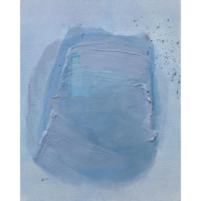 The painting is an art study of acrylic, ink, texture medium, and glaze on stretched canvas, which is framed in a natural...