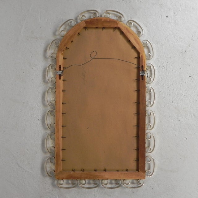Vintage Faceted Mirror in Aluminum Frame, 1950s For Sale - Image 4 of 13