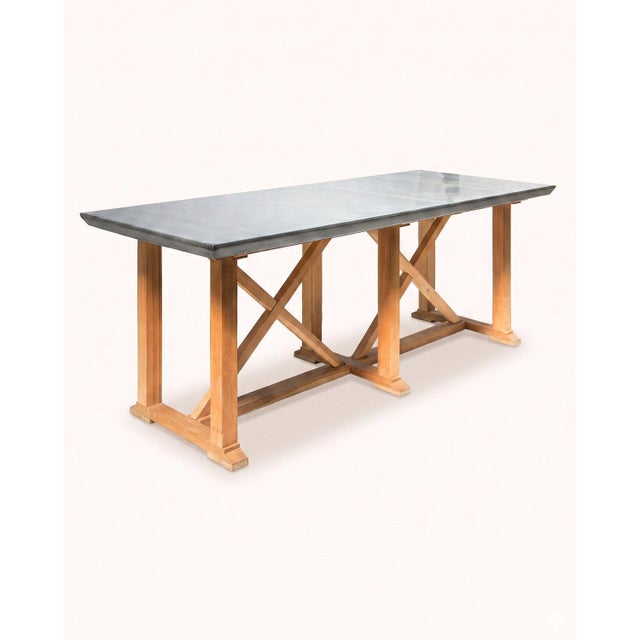 Vintage Zinc-Topped Worktable, France For Sale - Image 10 of 10