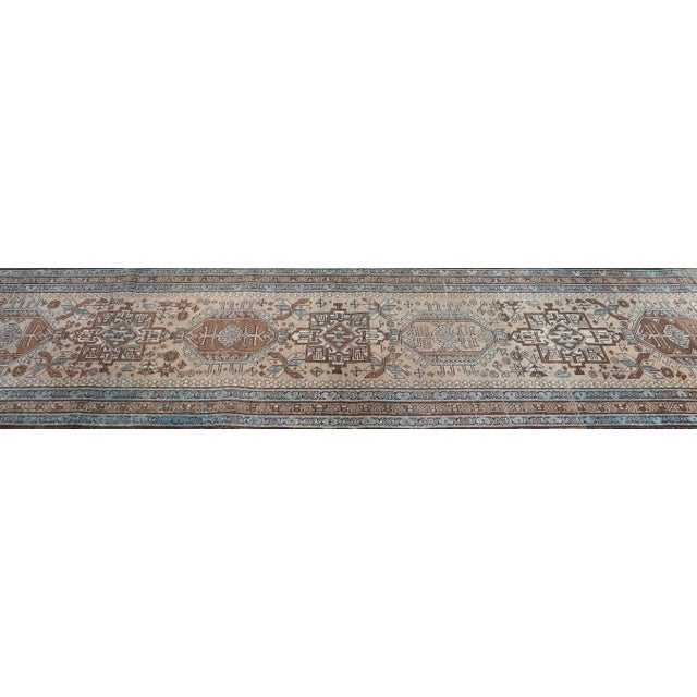 Textile Karadjeh Vintage Runner With Multi-Medallion Design 3'1 X 11'6 For Sale - Image 7 of 14