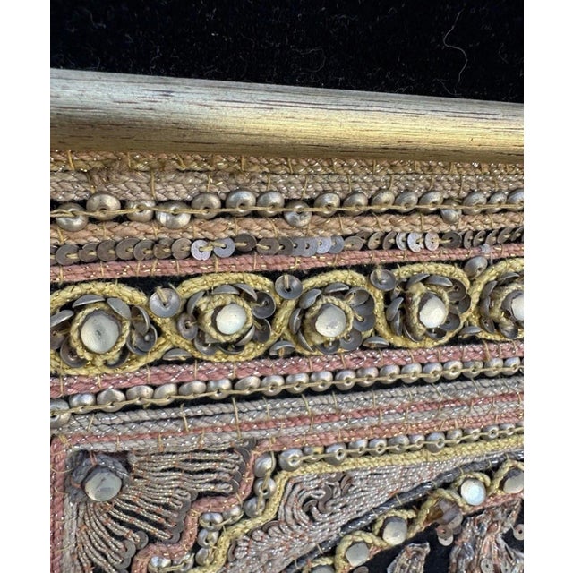 Extra Large Burmese Kalaga Framed Textile Wall Art For Sale In Las Vegas - Image 6 of 12