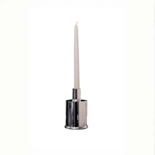 Rl 02 Mini Candleholder in Silver-Plated Polished Brass by Caspal For Sale - Image 6 of 12