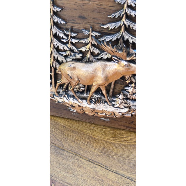 1960s Vintage Rustic Moose Wall Thermometer on Wood Plaque – Cabin Lodge Decor For Sale - Image 5 of 12