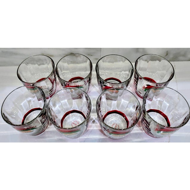 Glass Vintage Traditional Vietri Old St. Nick Hand-Painted Double Old Fashioned Glasses – Set of 8 For Sale - Image 7 of 8