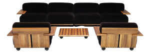 Pianura Modular Seating Group in Brown Mohair by Mario Bellini for Cassina, Italy, 1970s, Set of 7
