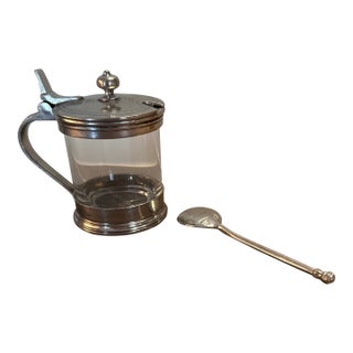 Arte Italica Jam/Honey/Sugar Jar and Spoon For Sale