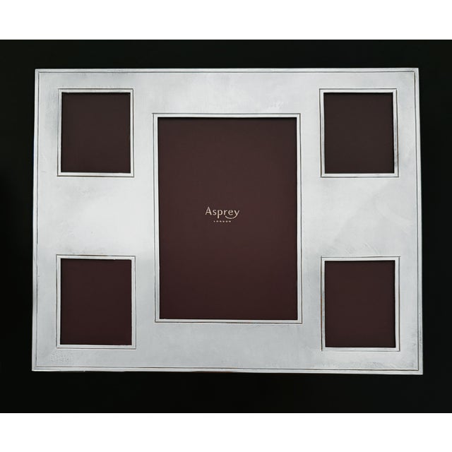 1960s Asprey Multi-Aperture Solid Sterling Silver Frame For Sale - Image 5 of 6