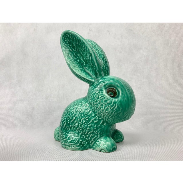 No. 1028 Green Glazed Rabbit from Sylvac, 1950s, Set of 2 For Sale - Image 10 of 14