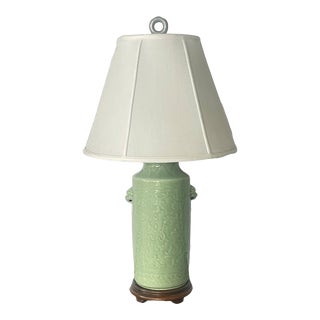 Antique Asian Celadon Green Table Lamp For Sale
