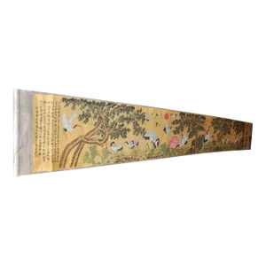 Antique Japanese Handscroll Emaki Kano School Birds and Trees of Summer Season