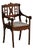 Danish Folk Art Armchair in Oak with Lambswool Seat, 1930s For Sale