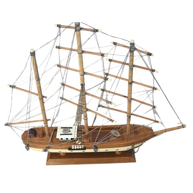 Nautical Vintage Model Ocean Ship Galleon Frigate For Sale - Image 3 of 7