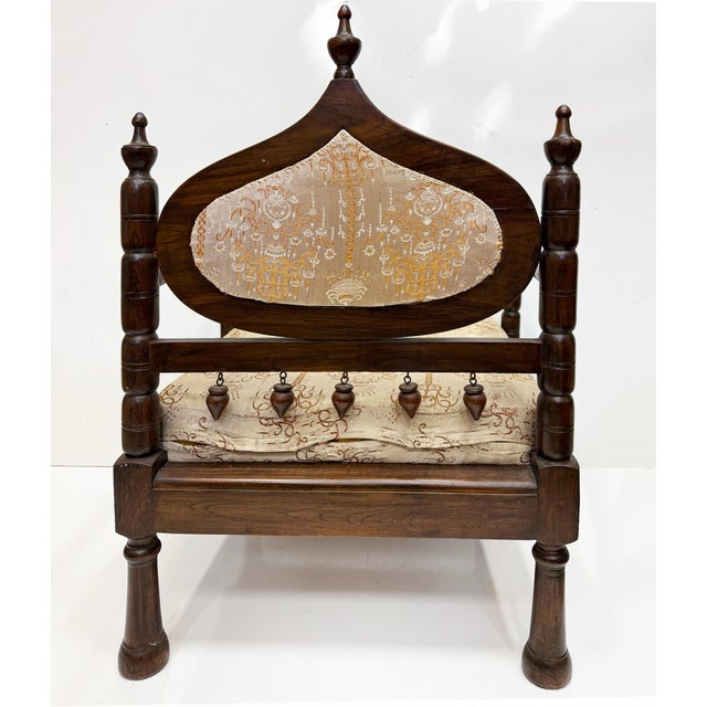 Mid 20th Century Carved End of Indo-British Colonial Period Lounge Chairs, Pair For Sale - Image 5 of 7
