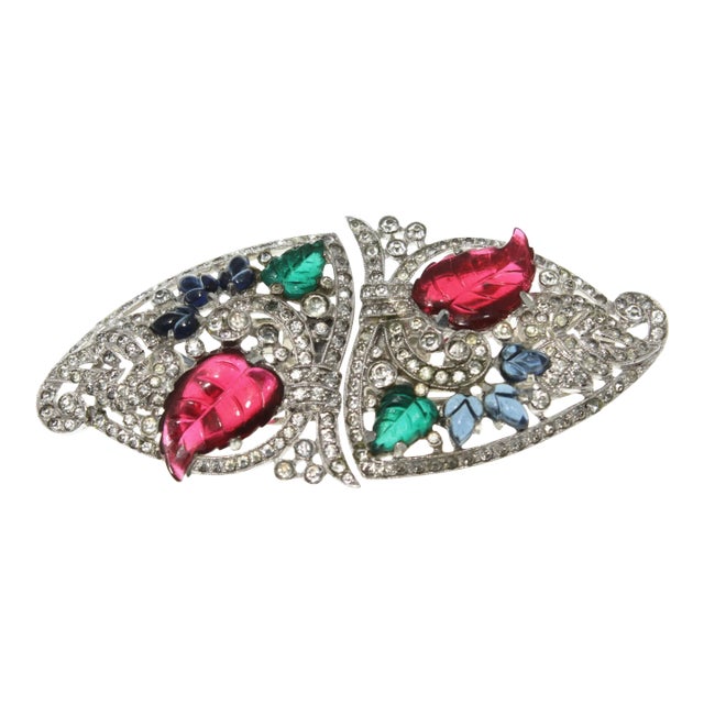 Art Deco Fruit Salad / Tutti Fruitti Dress Clips, Pair For Sale