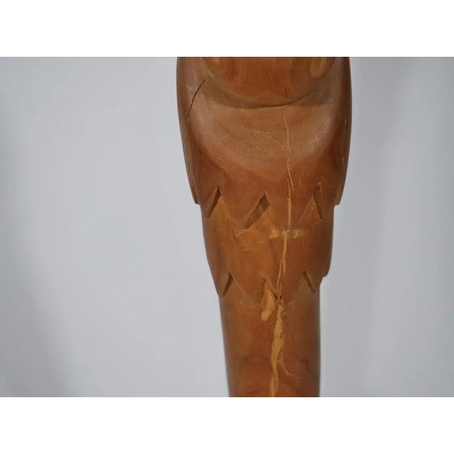 Brown Large Teak Crane Sculpture, 1960s For Sale - Image 8 of 13