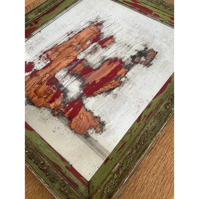 Antique Wall Mirror With Copper For Sale - Image 15 of 17