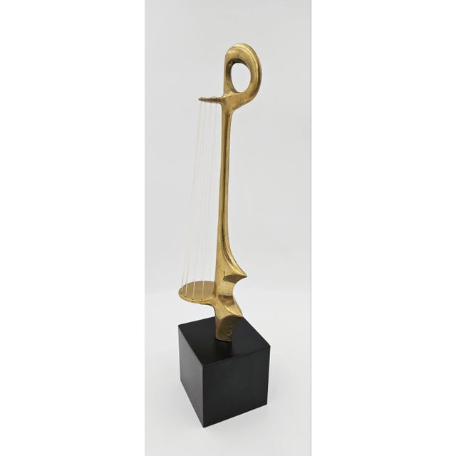 1960s Modern Bronze and Acrylic String Abstract Surrealism Signed Sculpture For Sale In Dallas - Image 6 of 11