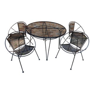 Mid 20th Century Attributed to Tempestini for Salterini RadarModern Patio Set, 5 Pieces For Sale