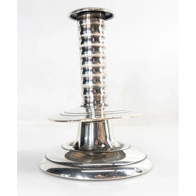 20th Century American Sterling Silver Weighted Candlestick For Sale - Image 4 of 10