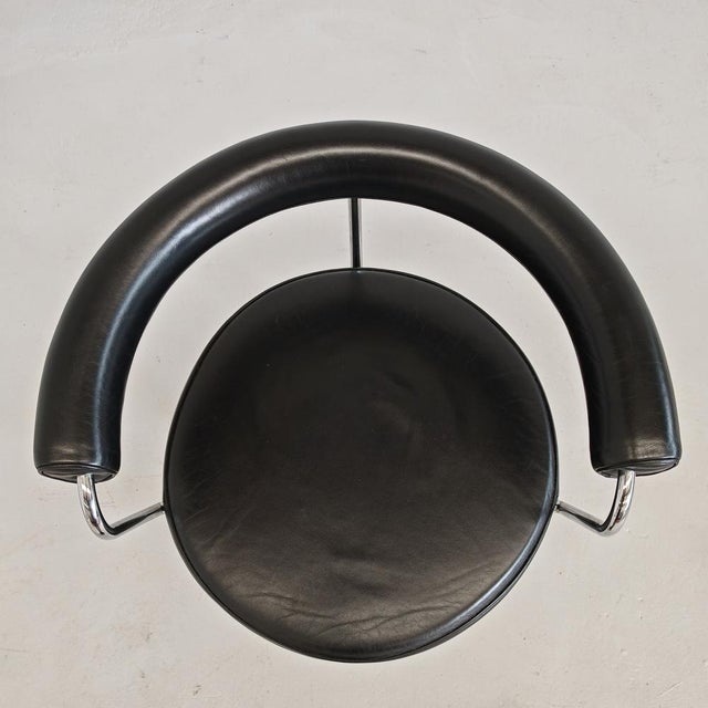 Black Leather LC7 Swivel Armchair by Charlotte Perriand for Cassina, 1980s For Sale - Image 9 of 18