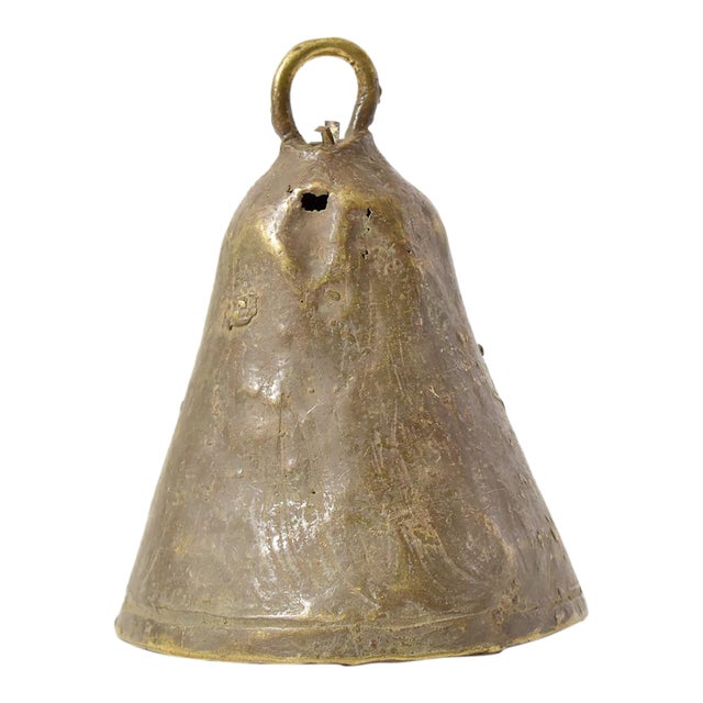 19th Century Benue Brass Bell From Nigeria For Sale