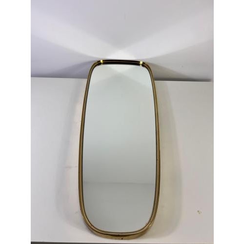 Italian Brass Framed Wall Mirror, Italy, 1960s For Sale - Image 3 of 11