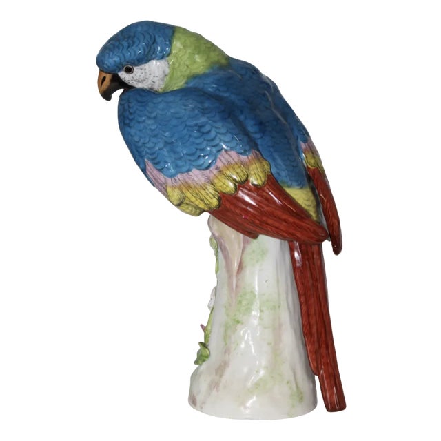 Porcelain Parrot in the style of Meissen, 1940s For Sale