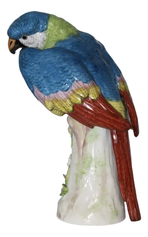 Porcelain Parrot in the style of Meissen, 1940s