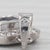Modern 0.75ctw Blue Sapphire Diamond Halo Pendant 18k White Gold Small Drop For Sale - Image 3 of 5