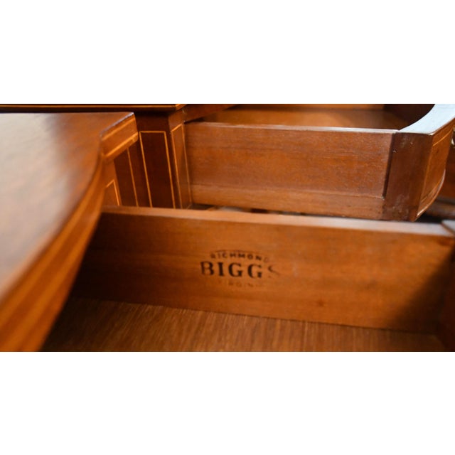 1940s Pair Biggs Virginia English Sheraton Mahogany Side Tables / End Tables For Sale - Image 9 of 18
