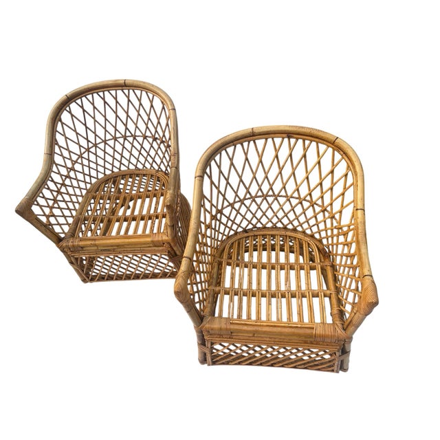 1960s Rattan Lounge Chairs Set of 2 Circa 1960's For Sale - Image 5 of 5