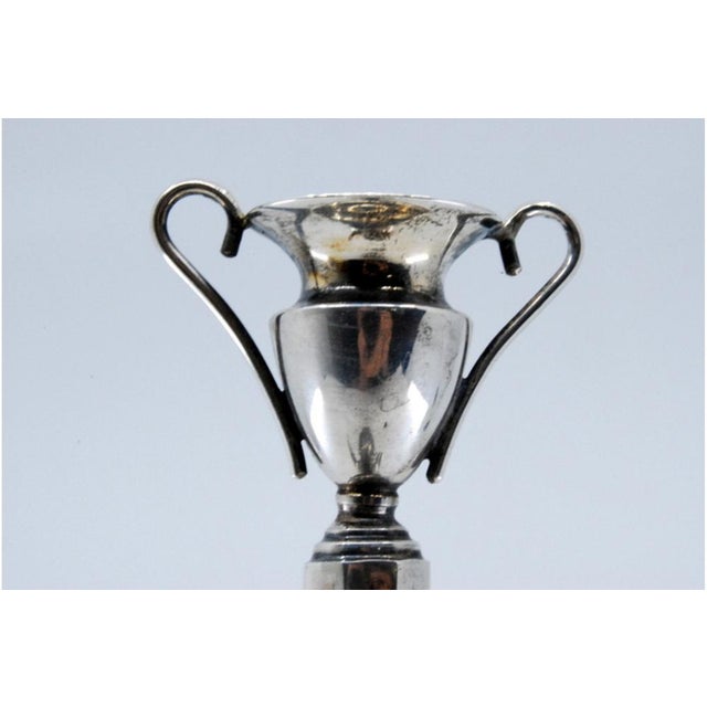 Silver Toothpick Holder with Boy Reading a Book and Holding a Glass For Sale - Image 6 of 11