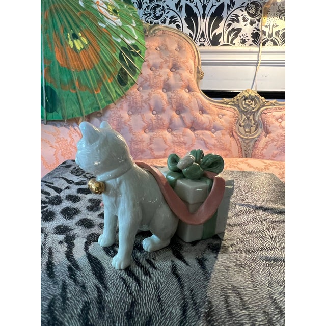 Small Lennox Ceramic Christmas Cat With Presents For Sale In Atlanta - Image 6 of 6